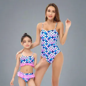 Matching Mermaid Scale Print Bikini