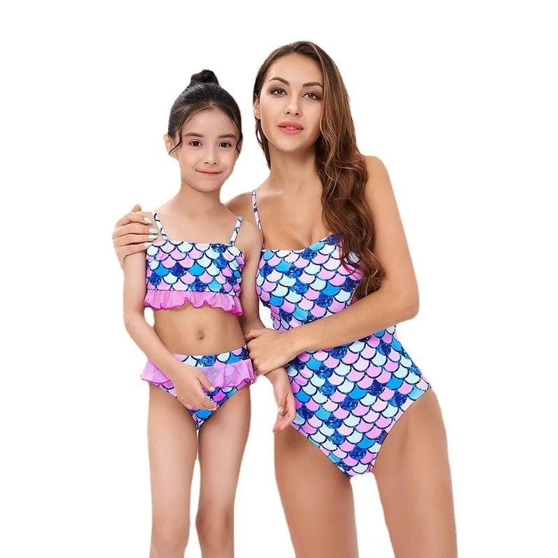 Matching Mermaid Scale Print Bikini