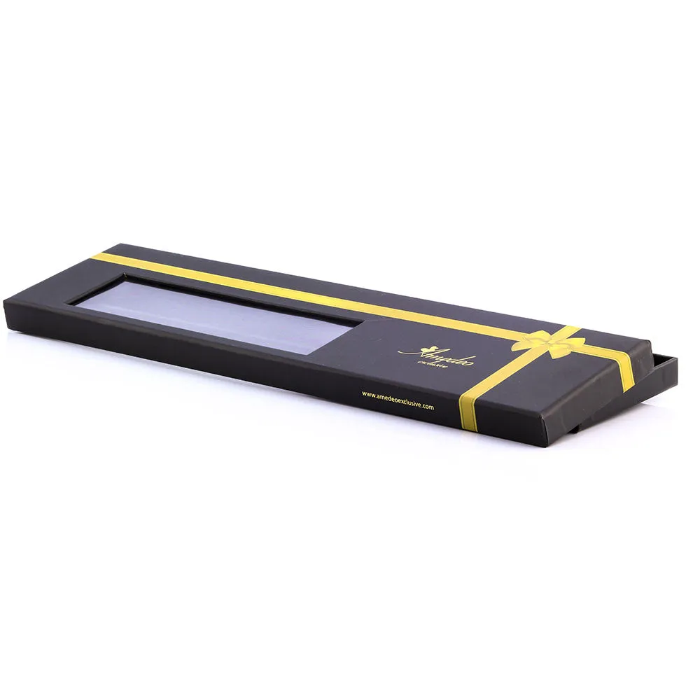 Men's Fashion Brown Black Neck Tie Gift Box