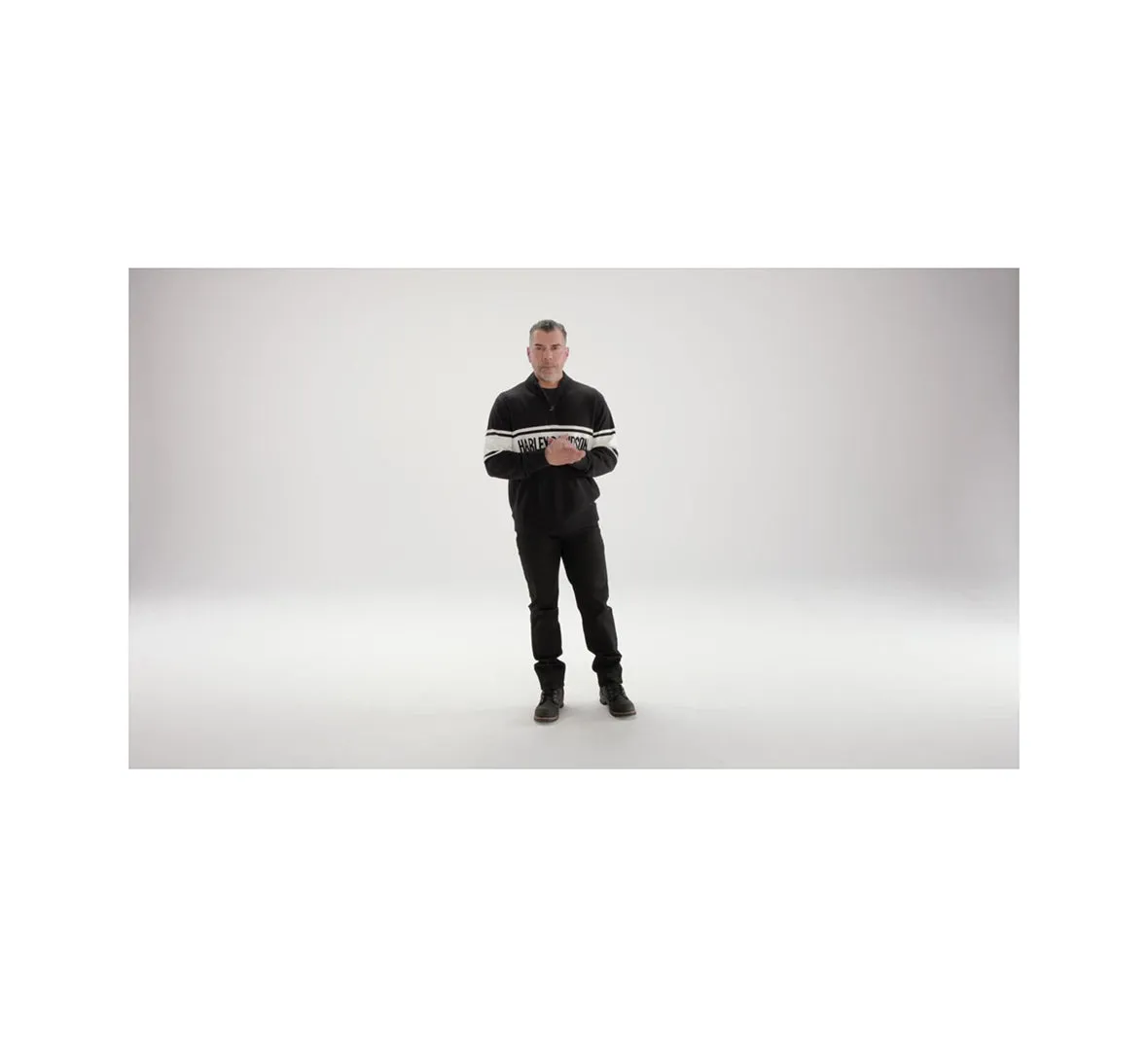 Men's Harley-Davidson 1/4 Zip Sweater - Harley Black