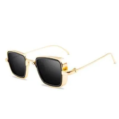 Men's Vintage Steampunk Retro Metal Square Sunglasses