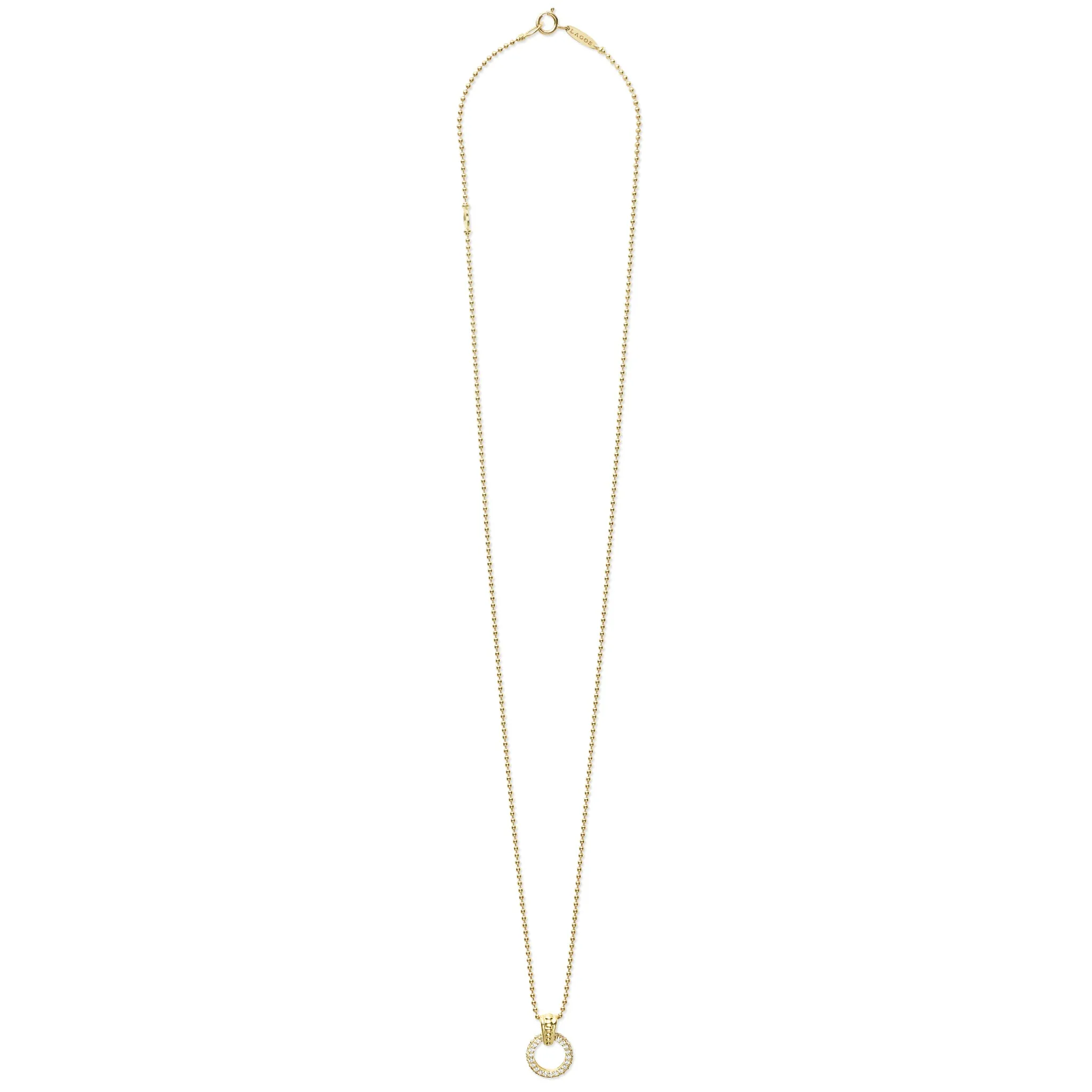 Meridian 18K Gold Diamond Circle Pendant Necklace