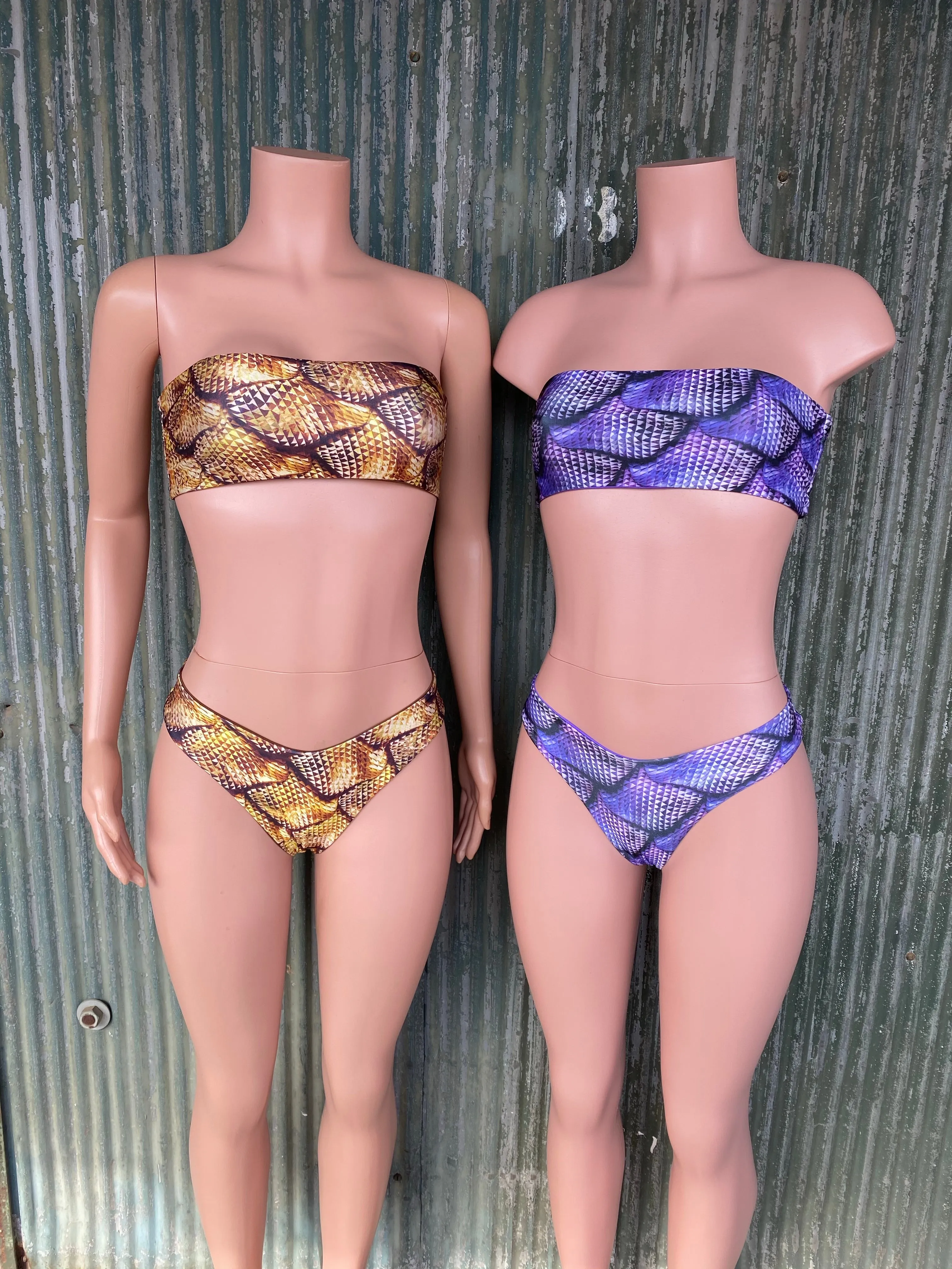 Mermaid reversible bandeau bikini