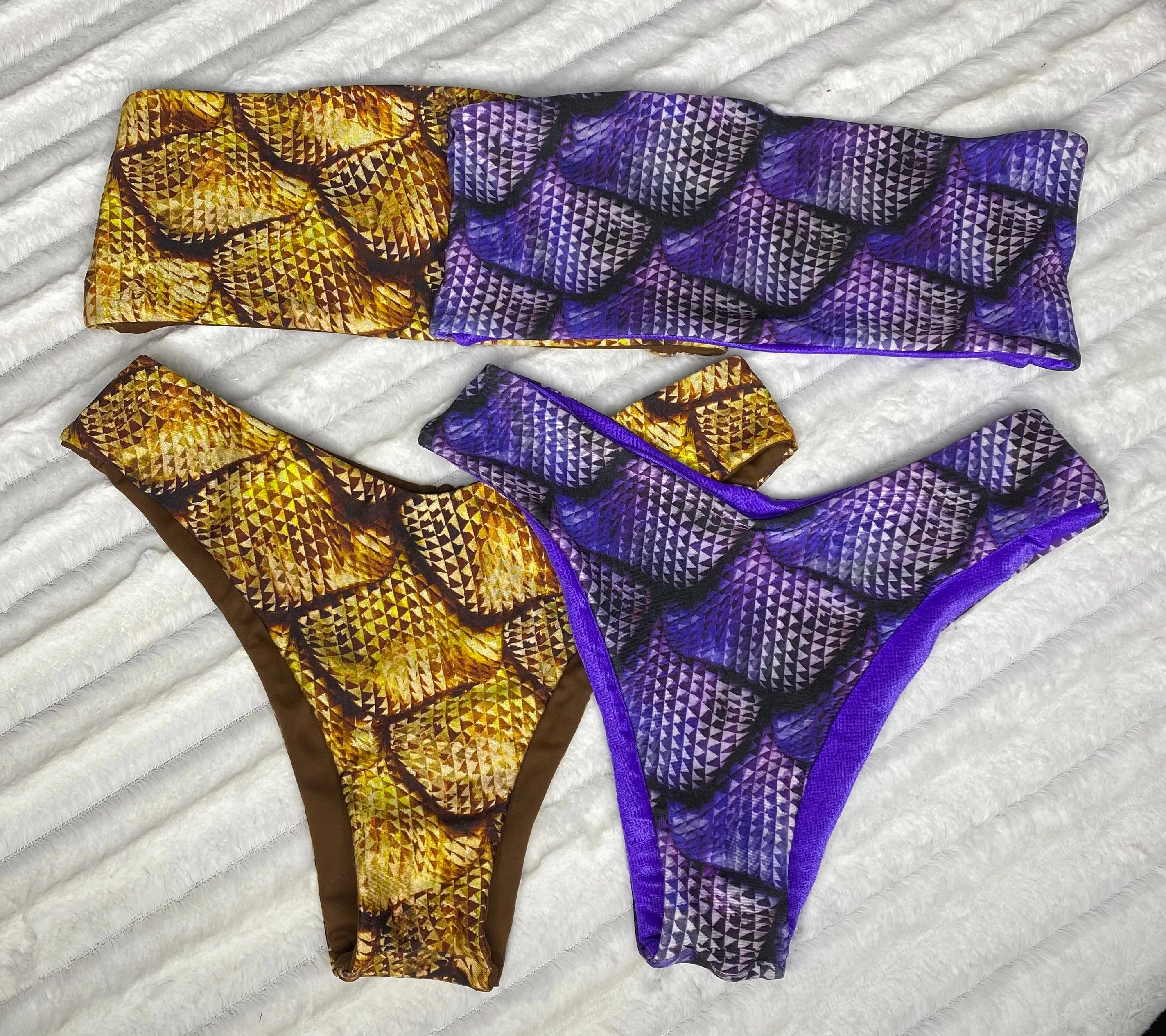 Mermaid reversible bandeau bikini