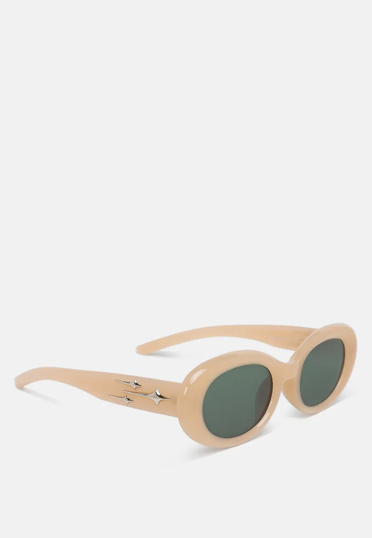 Metallic Stars Oval Sunglasses By RAG