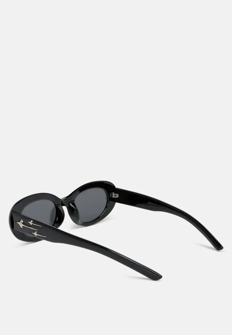 Metallic Stars Oval Sunglasses By RAG