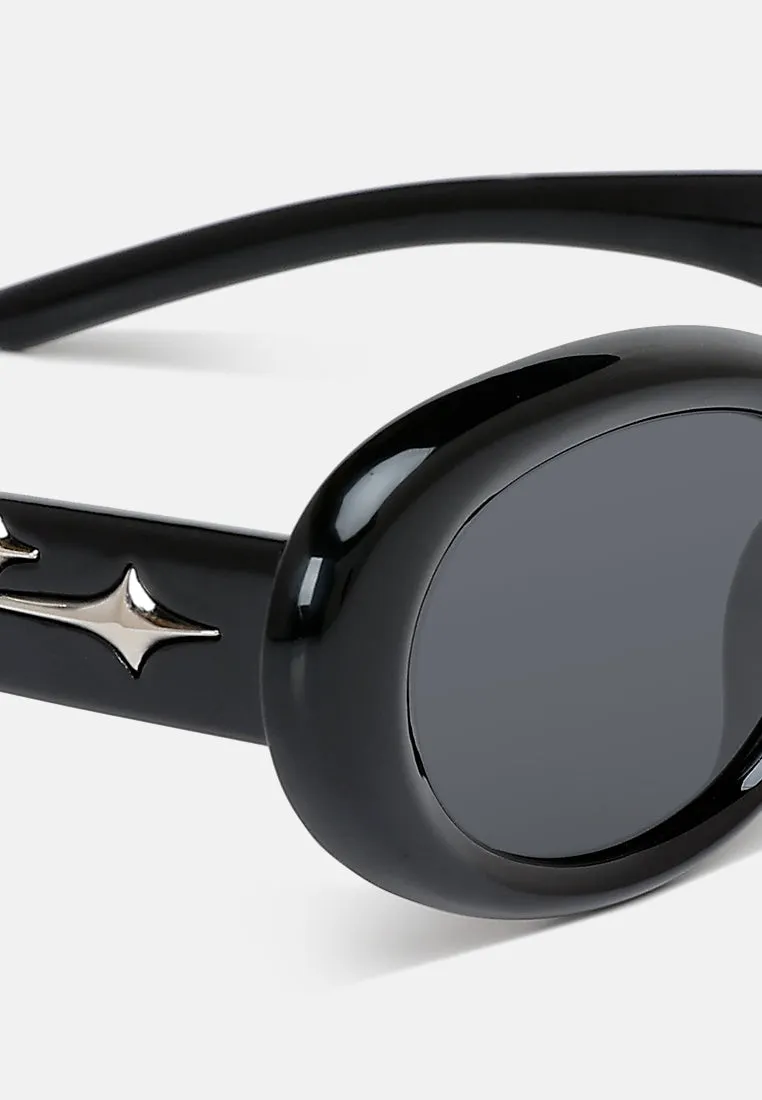 Metallic Stars Oval Sunglasses By RAG