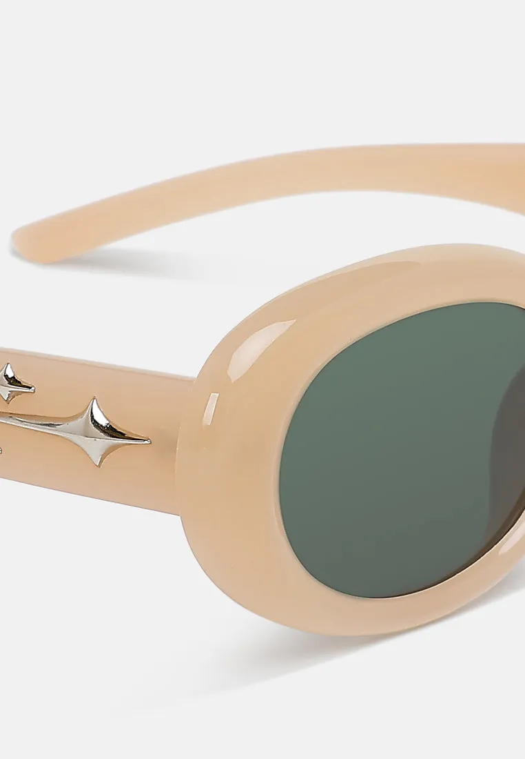 Metallic Stars Oval Sunglasses By RAG