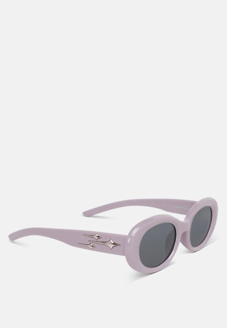 Metallic Stars Oval Sunglasses By RAG