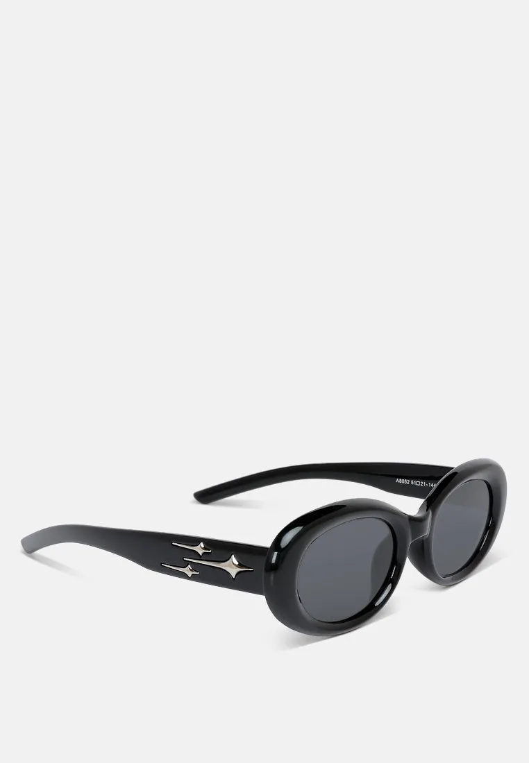 Metallic Stars Oval Sunglasses By RAG