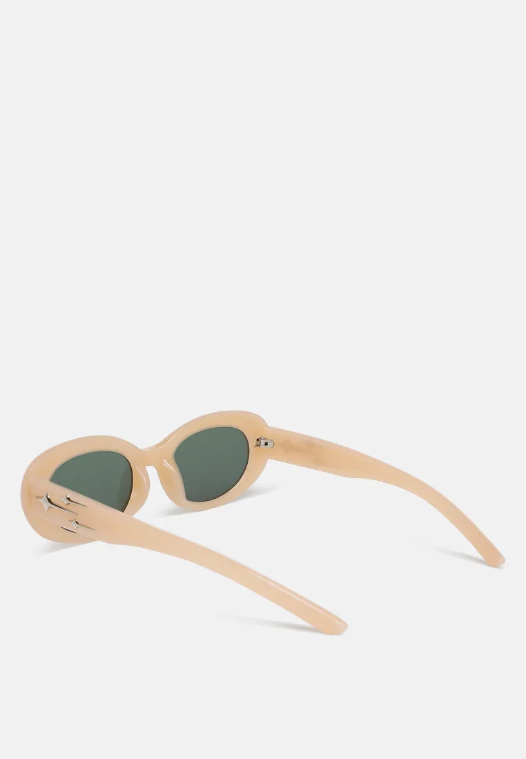 Metallic Stars Oval Sunglasses By RAG