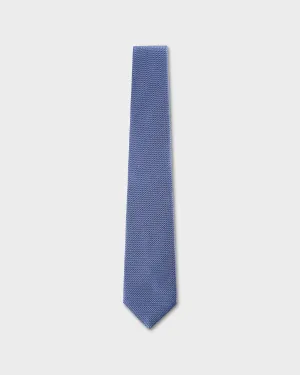 Mid Blue Woven Jacquard Silk Tie