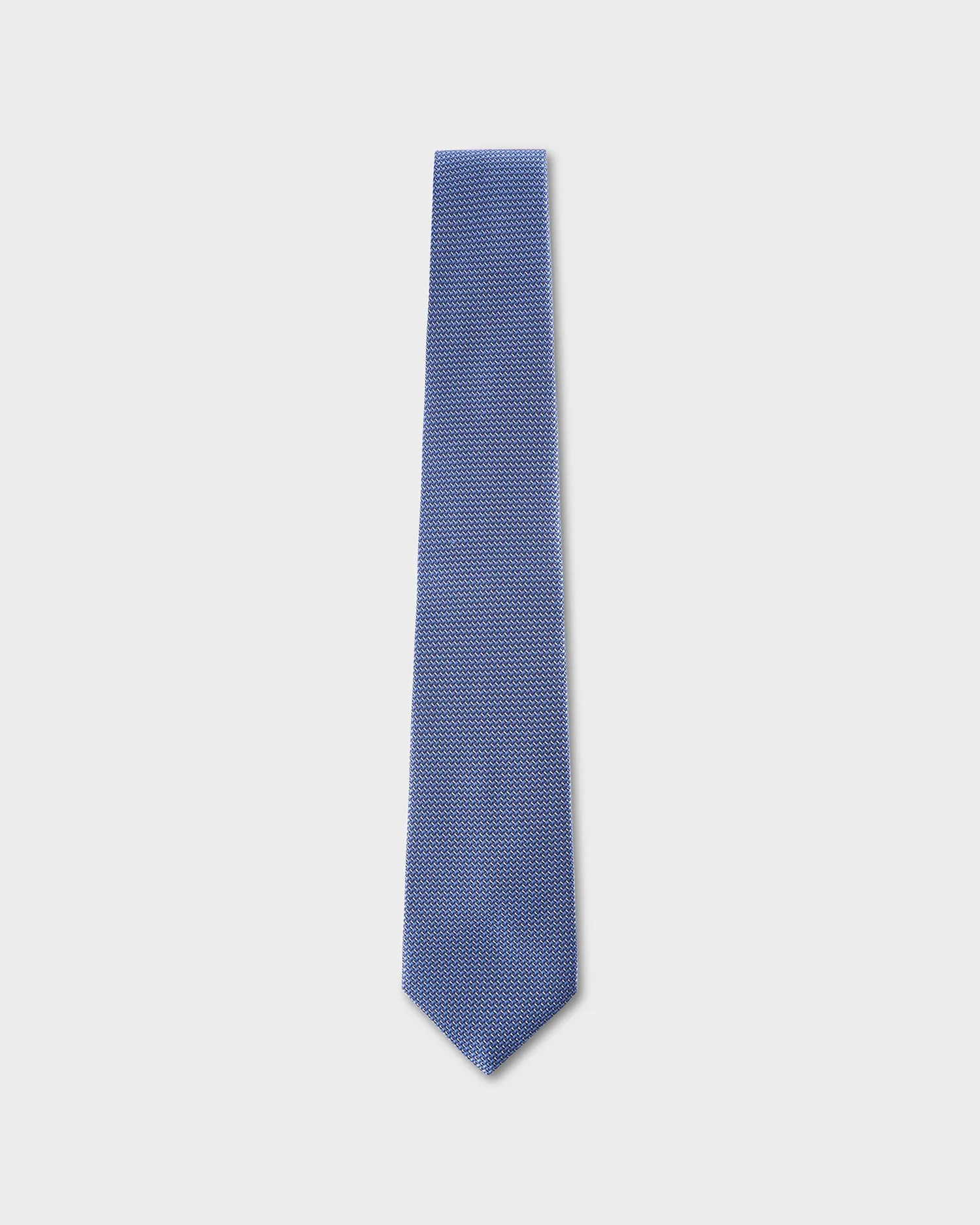 Mid Blue Woven Jacquard Silk Tie