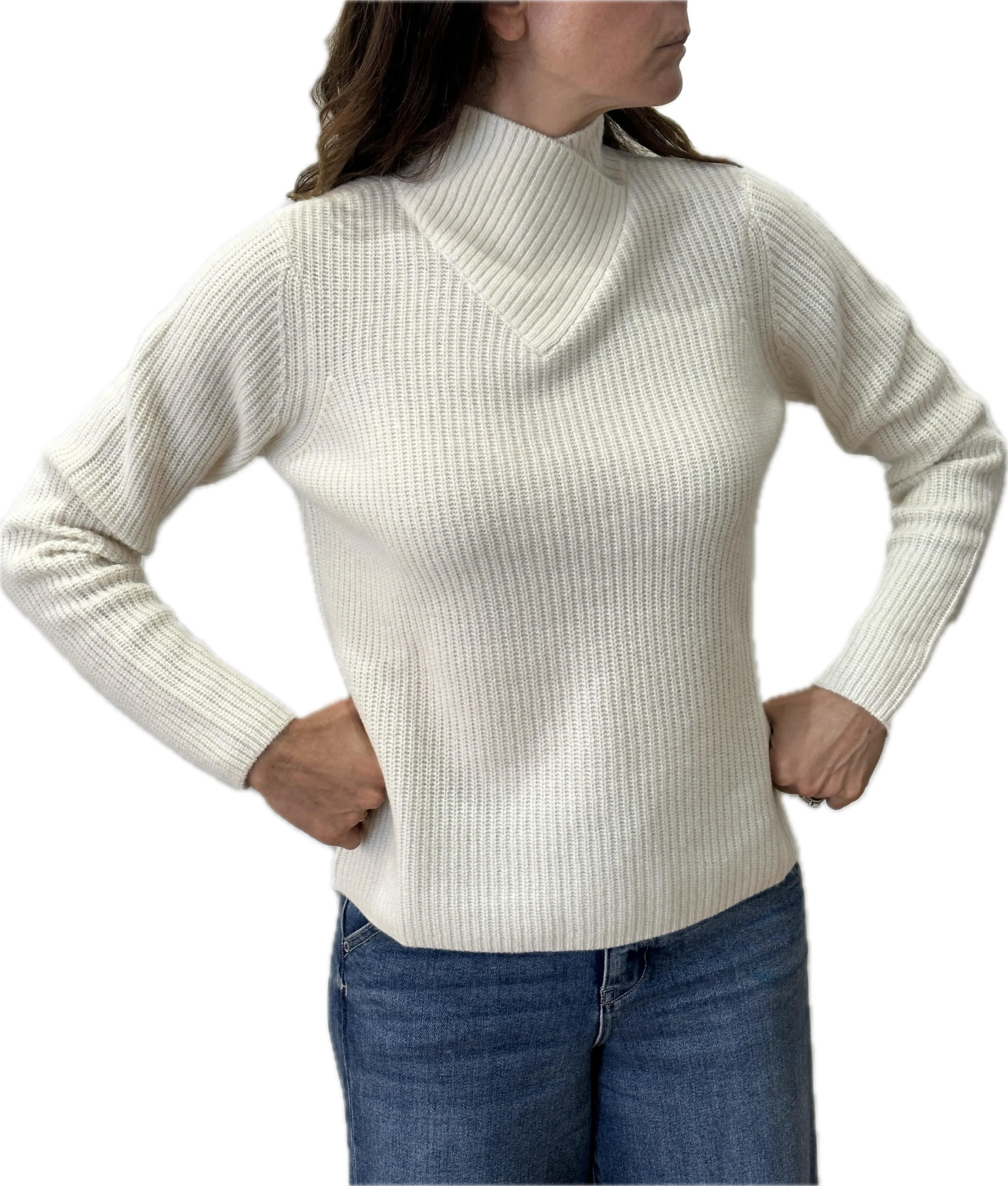 Minnie Rose Wrap Mock Boxy Pullover