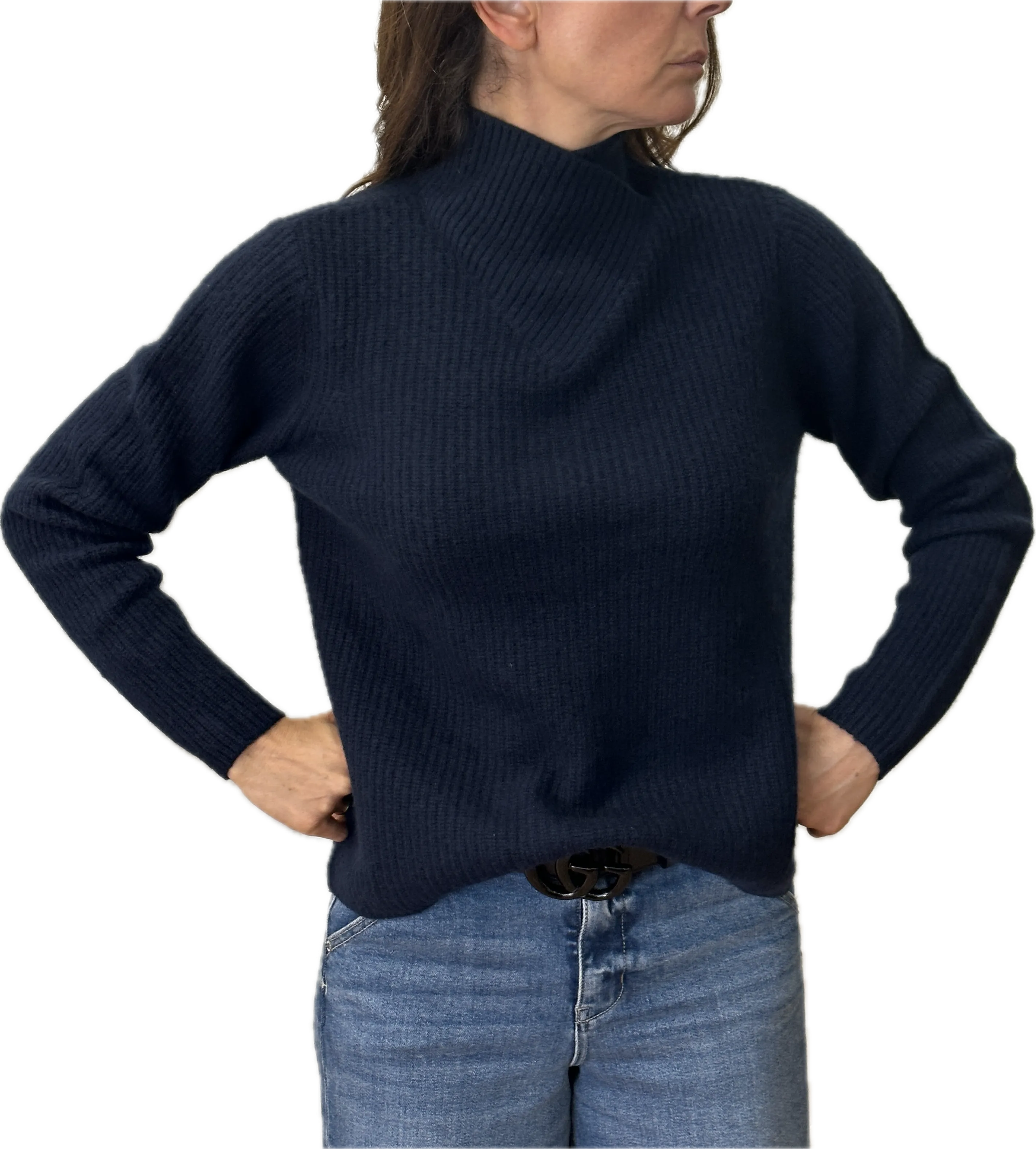 Minnie Rose Wrap Mock Boxy Pullover
