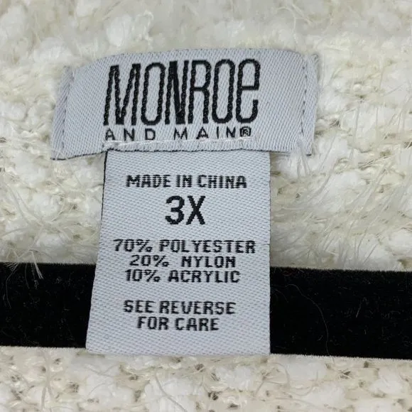Monroe and Main Size 3X Plus Women Tunic Sweater Ethnic Tribal 3753 washable