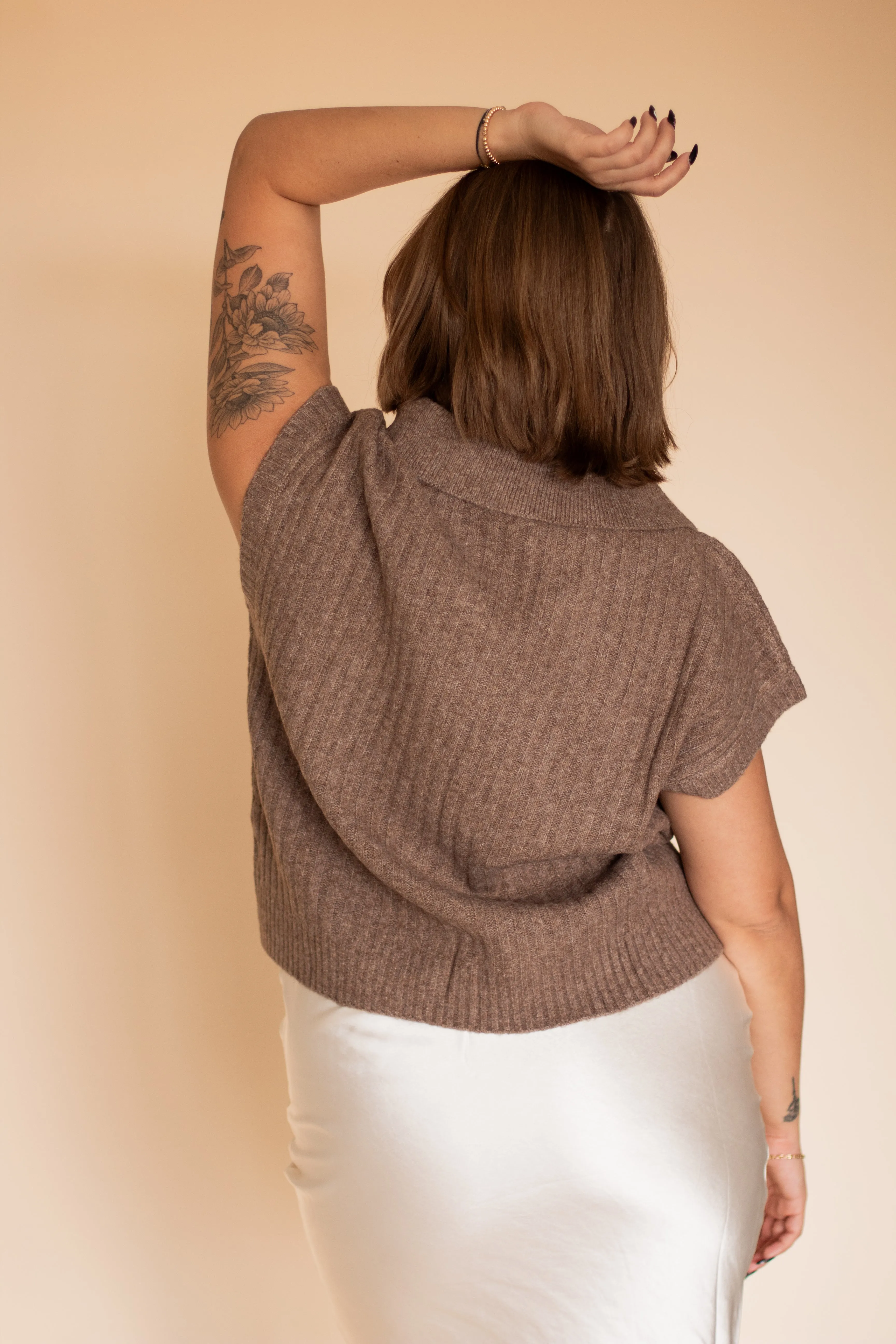 Morgan Knit Sweater Vest (Mocha)