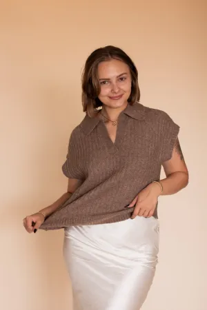 Morgan Knit Sweater Vest (Mocha)