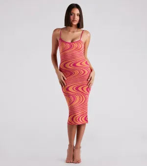 Nail The Trend Swirl Print Sweater Dress