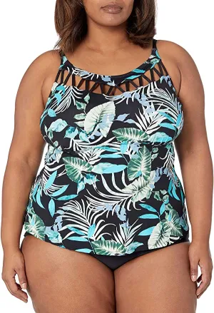 New 24th & Ocean Womens High Neck Tankini Swimsuit Top Plus Sz 22W! Bottoms sold separately! Retails $70 