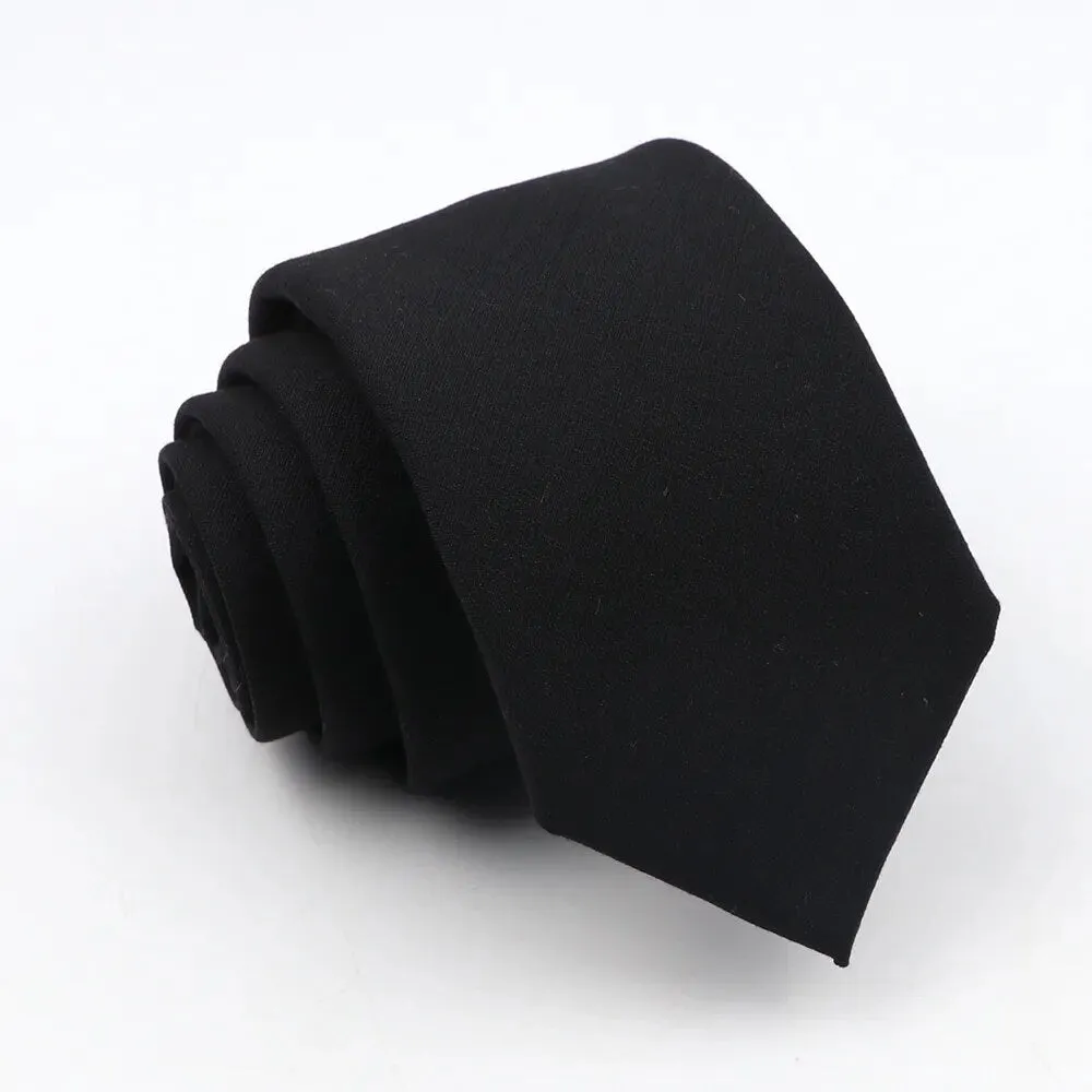 New Classic Solid Color Ties High Quality Soft Thin Casual Skinny Black Beige Blue Neck Tie Business Wedding Dinner Slim Men Tie