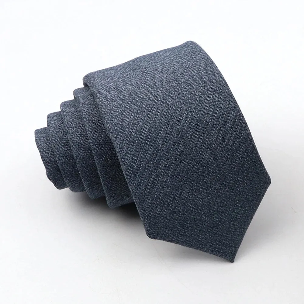 New Classic Solid Color Ties High Quality Soft Thin Casual Skinny Black Beige Blue Neck Tie Business Wedding Dinner Slim Men Tie