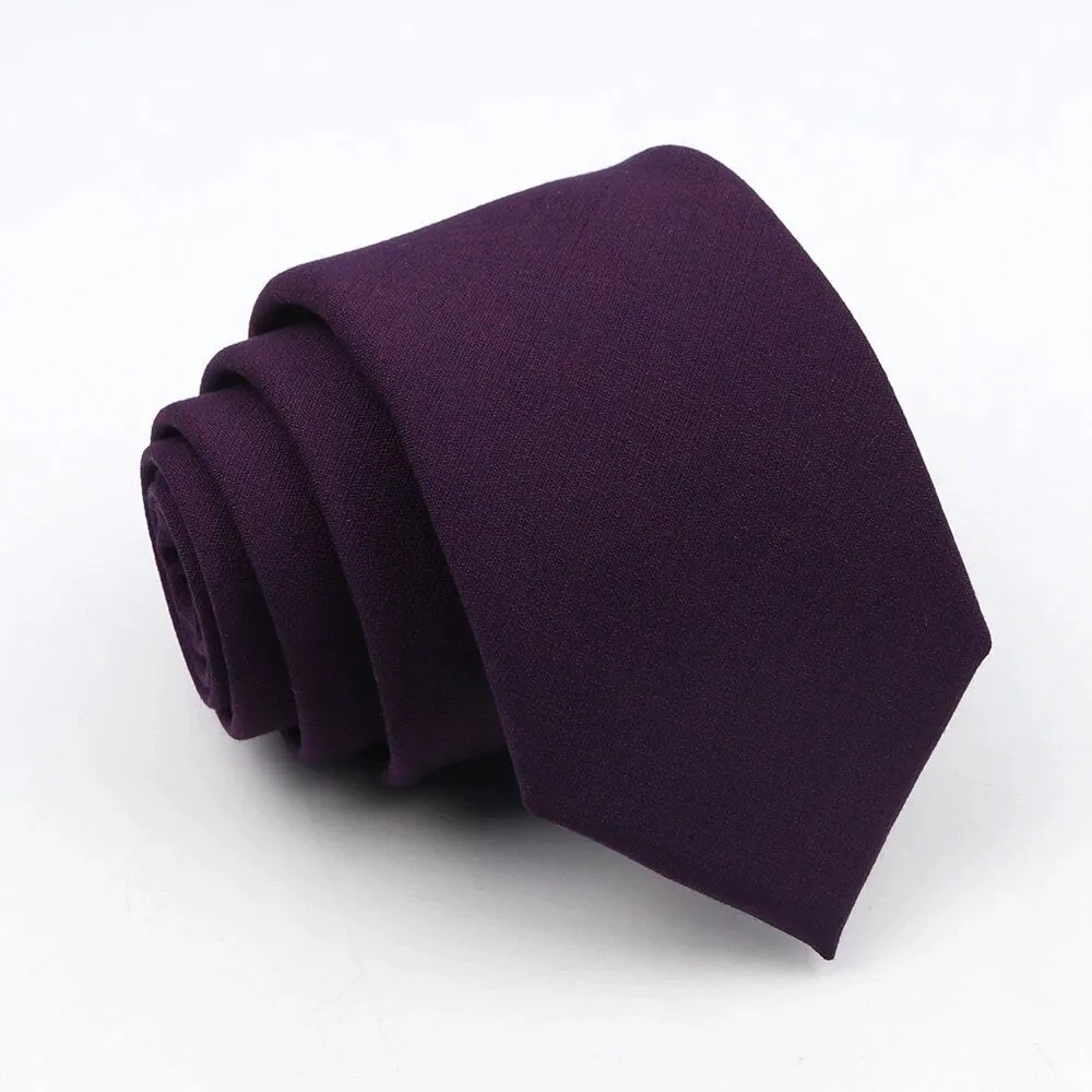 New Classic Solid Color Ties High Quality Soft Thin Casual Skinny Black Beige Blue Neck Tie Business Wedding Dinner Slim Men Tie