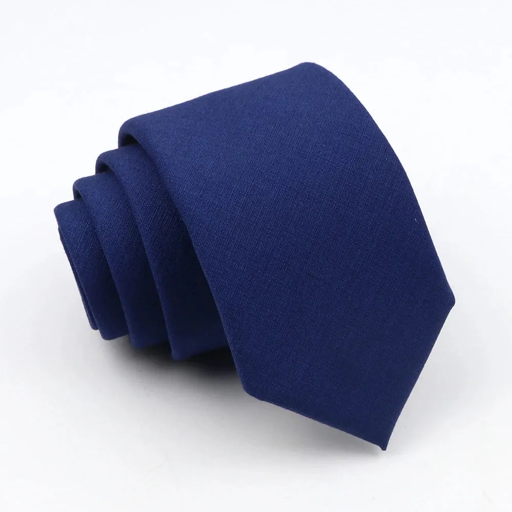 New Classic Solid Color Ties High Quality Soft Thin Casual Skinny Black Beige Blue Neck Tie Business Wedding Dinner Slim Men Tie