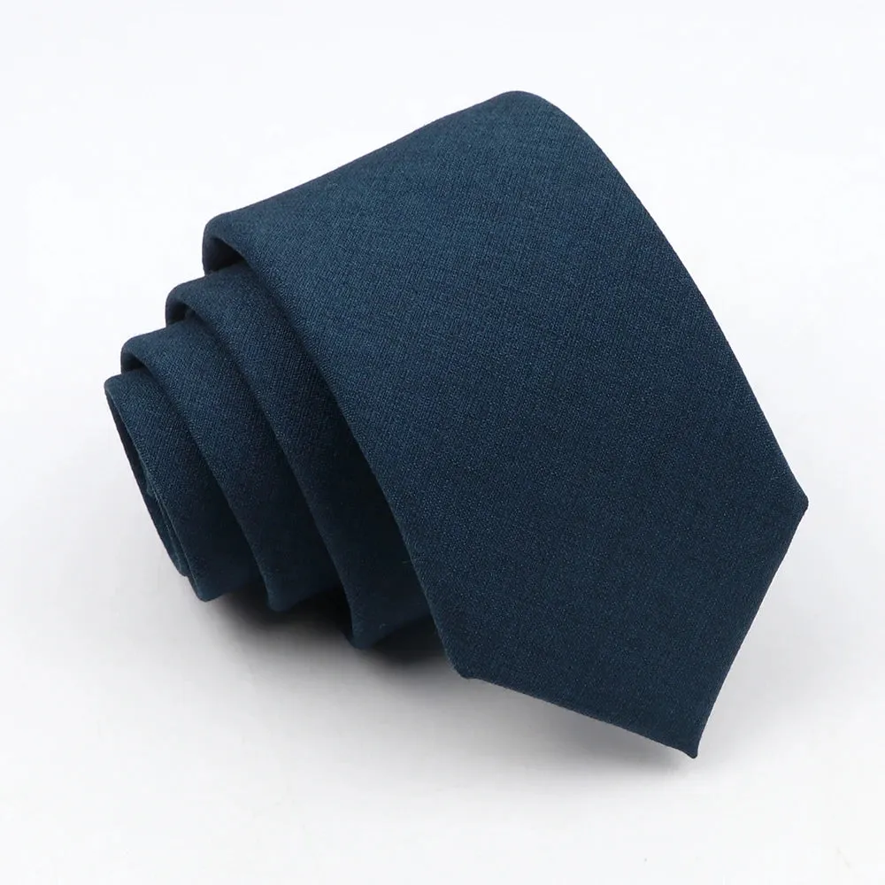 New Classic Solid Color Ties High Quality Soft Thin Casual Skinny Black Beige Blue Neck Tie Business Wedding Dinner Slim Men Tie