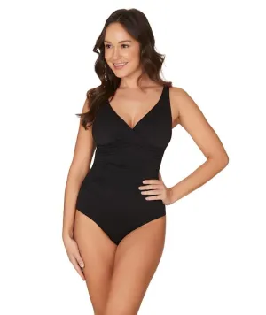 Nip Tuck Must Haves Louise Cross Front A-DD Cup One Piece Swimsuit - Black