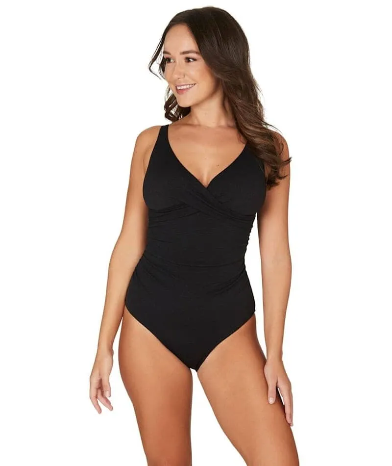 Nip Tuck Must Haves Louise Cross Front A-DD Cup One Piece Swimsuit - Black