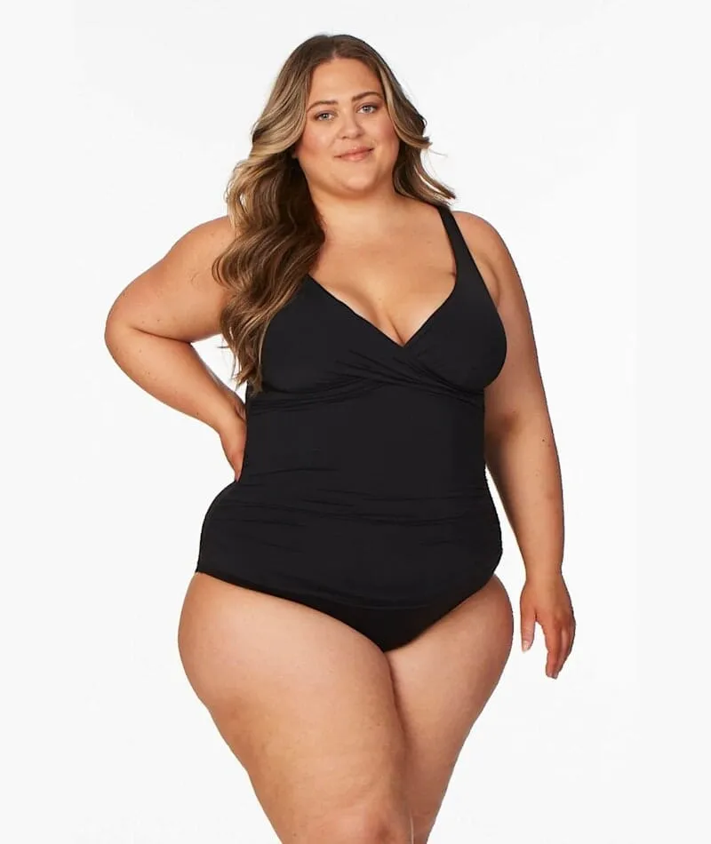 Nip Tuck Must Haves Louise Cross Front A-DD Cup One Piece Swimsuit - Black