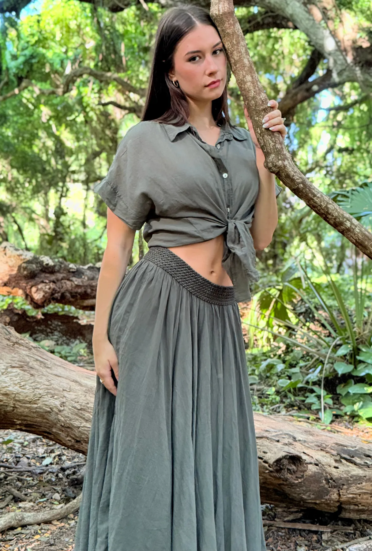 No Ties Attached Skirt - Leaf