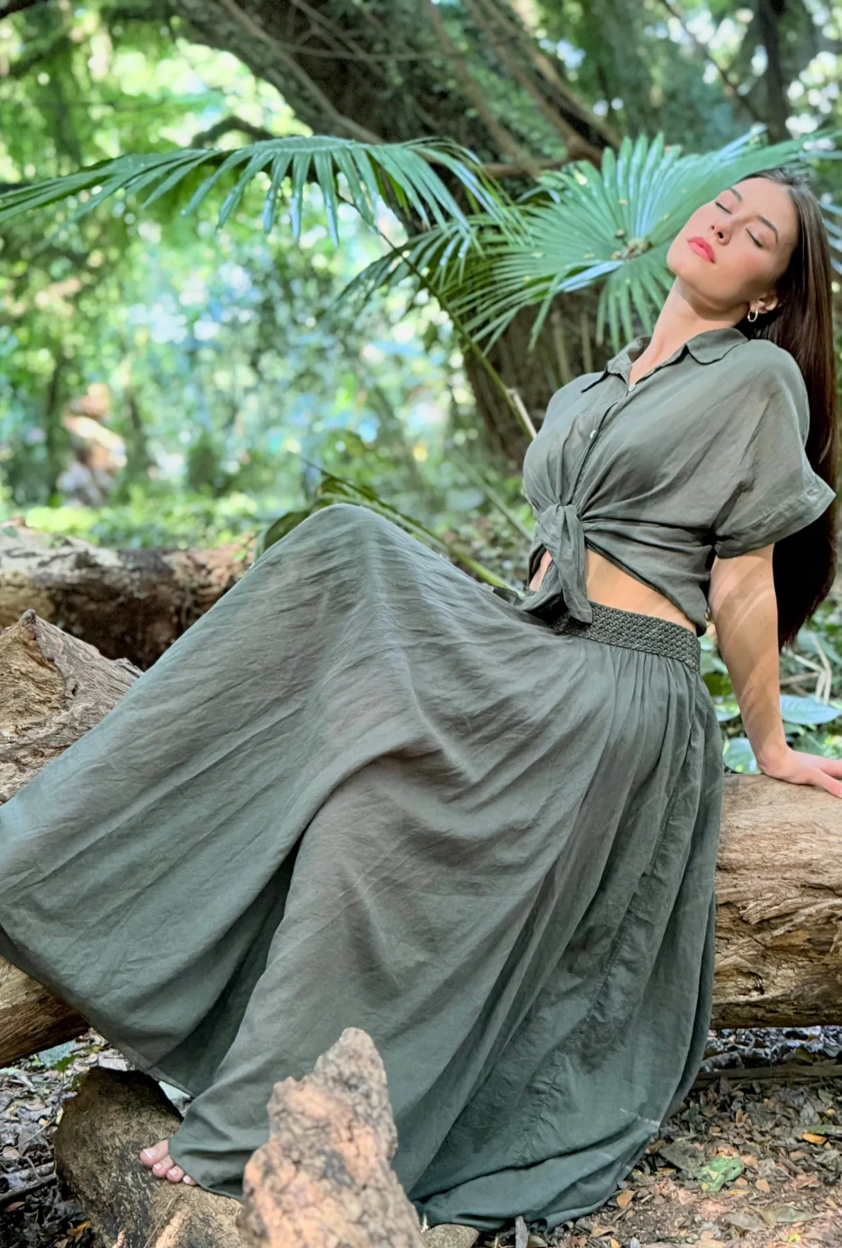No Ties Attached Skirt - Leaf