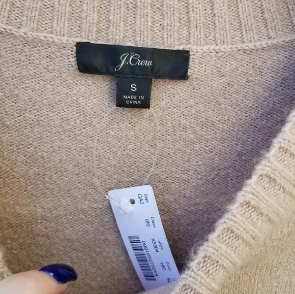 NWT J. Crew Geometric Fair Isle Fuzzy Crewneck Sweater Size Small