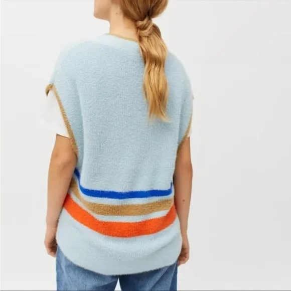 NWT Urban Outfitters BDG Aden Fuzzy Striped Sweater Vest