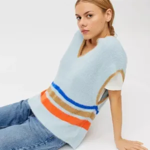 NWT Urban Outfitters BDG Aden Fuzzy Striped Sweater Vest