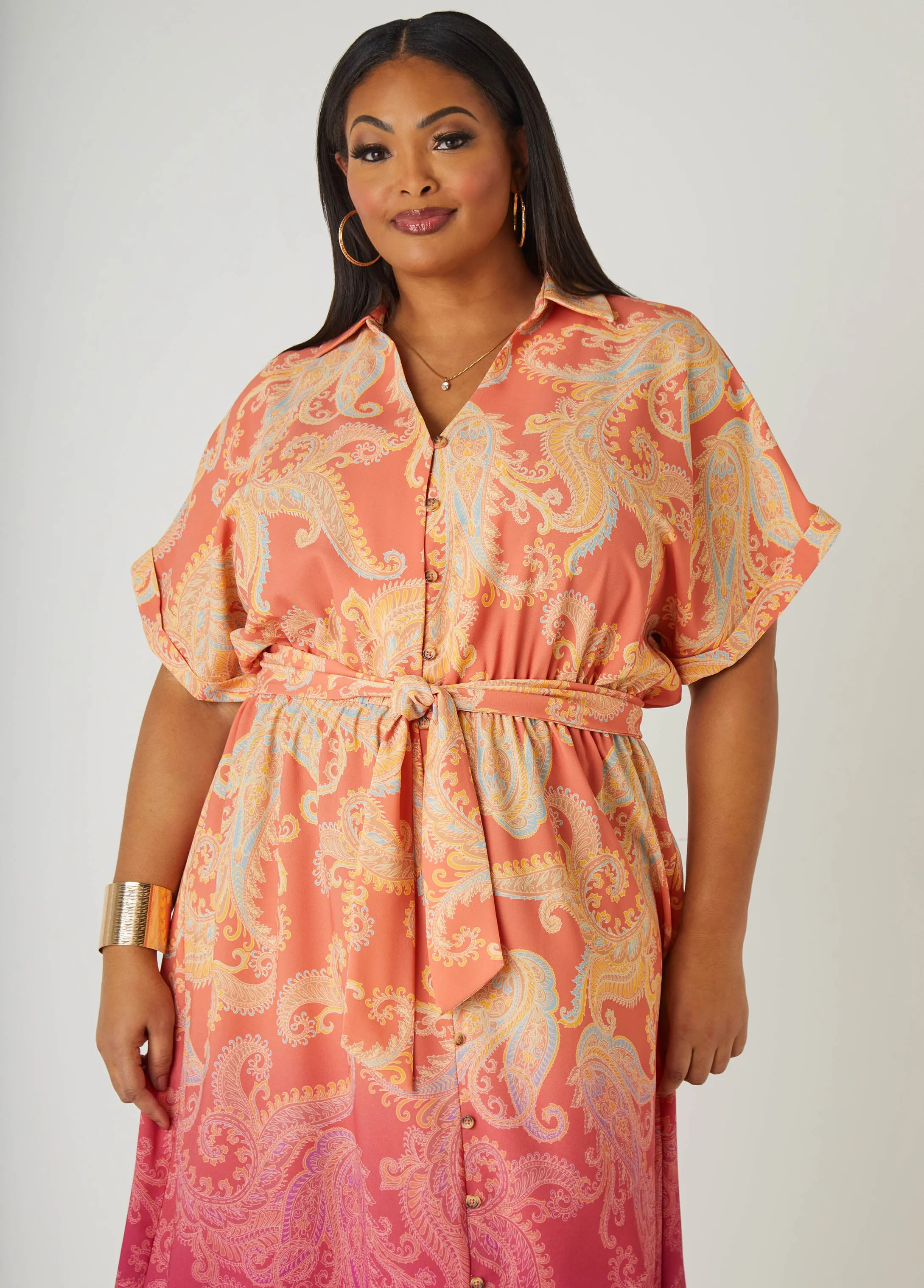 Ombre Paisley Midaxi Shirtdress