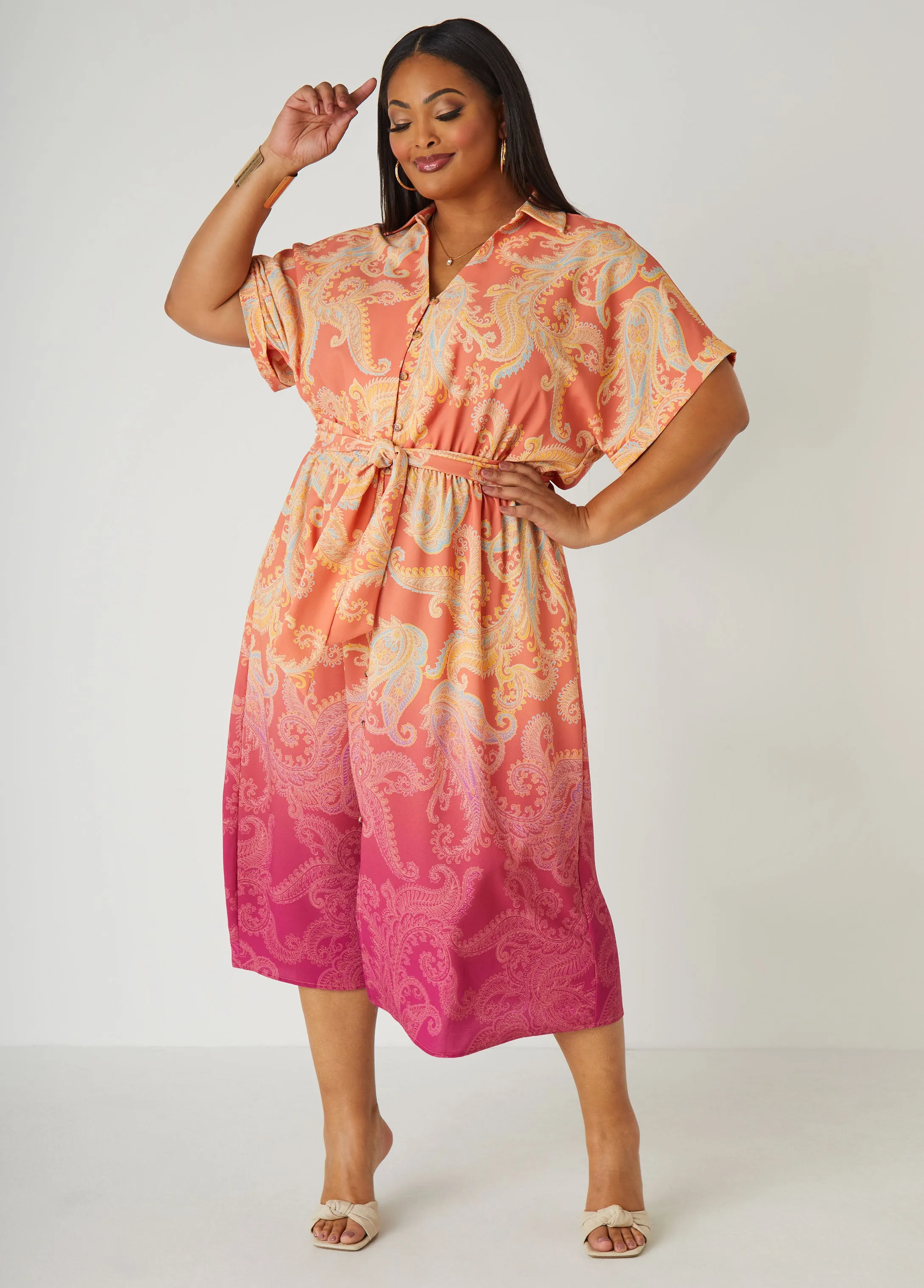 Ombre Paisley Midaxi Shirtdress