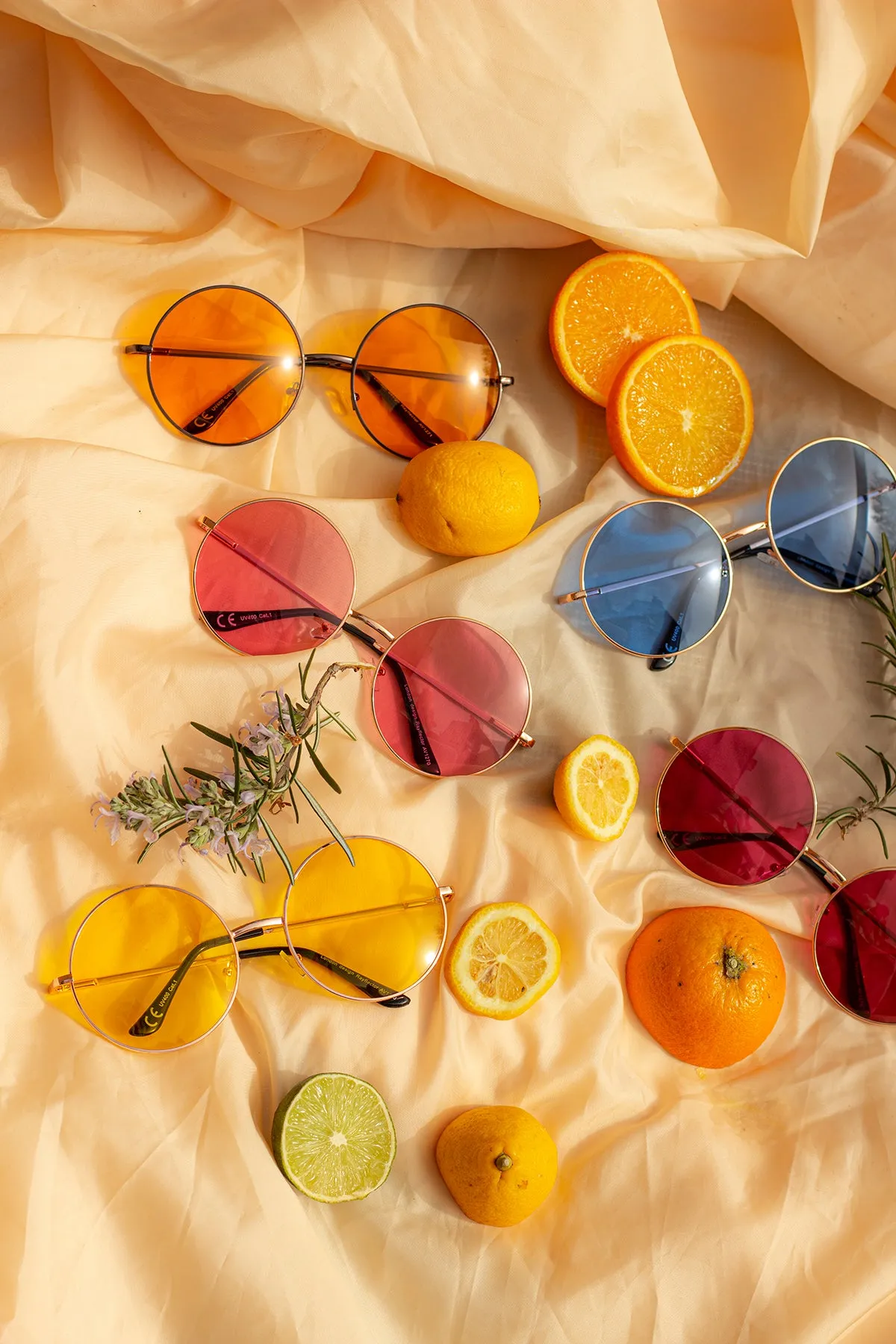 Oversized Round Circle Wire Frame Sunglasses