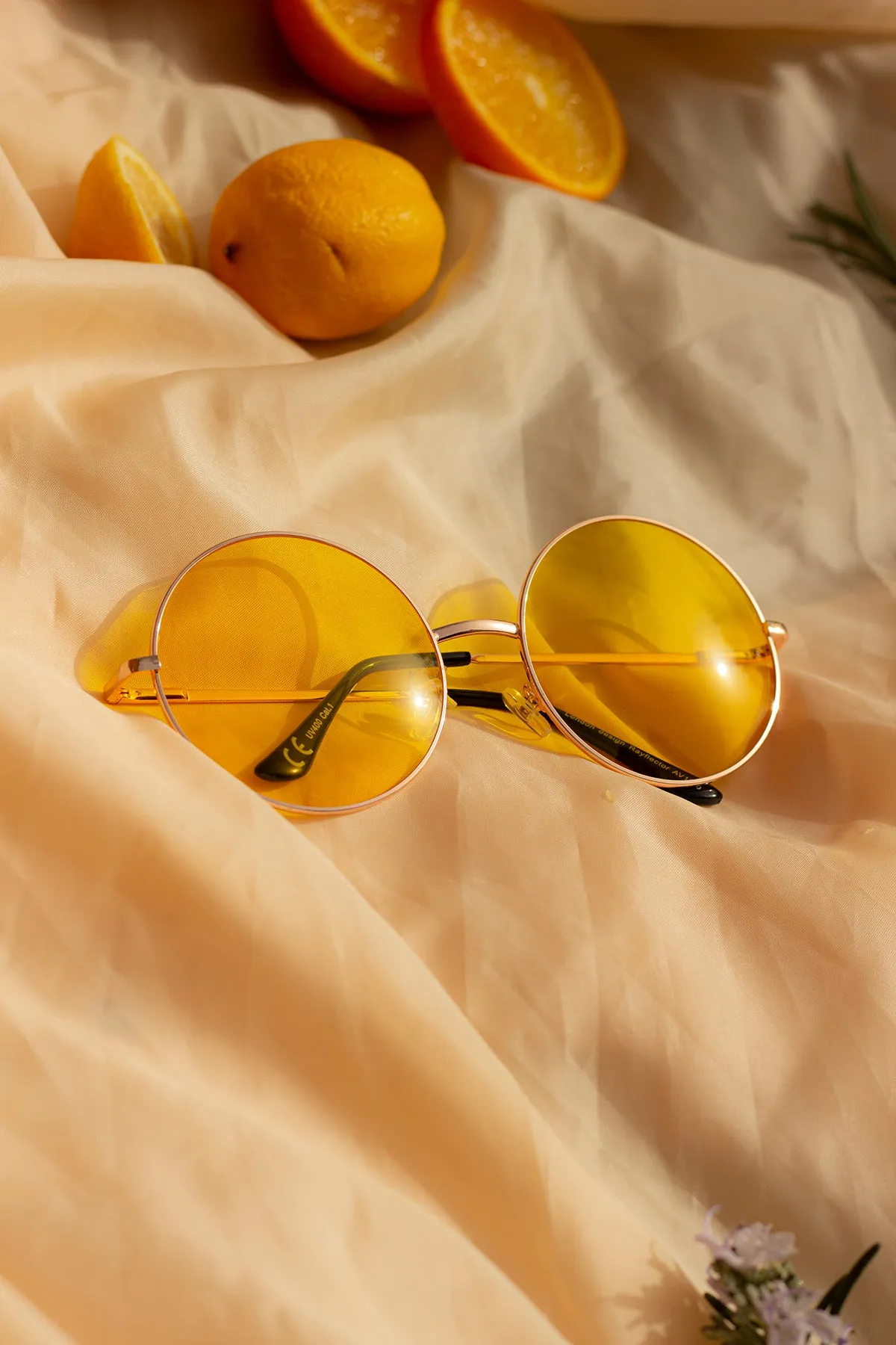 Oversized Round Circle Wire Frame Sunglasses