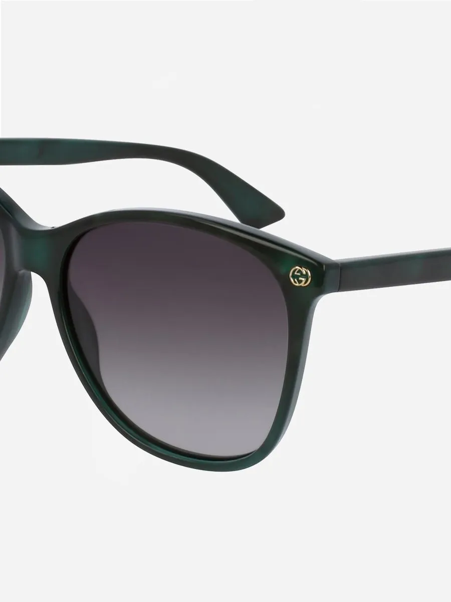 oversized round frame sunglasses - green