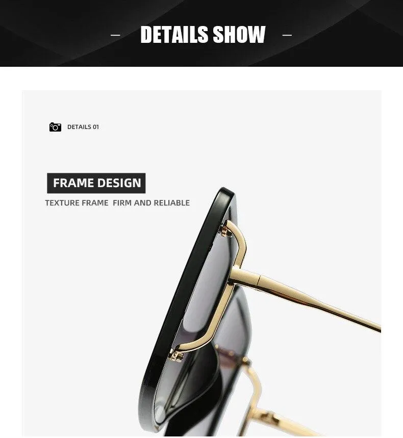 Oversized Square Sunglasses 2021 New Vintage Women Men Big Sun Glasses UV400