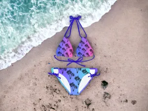 Palm Tree Strappy Bikini Set/ His and Hers