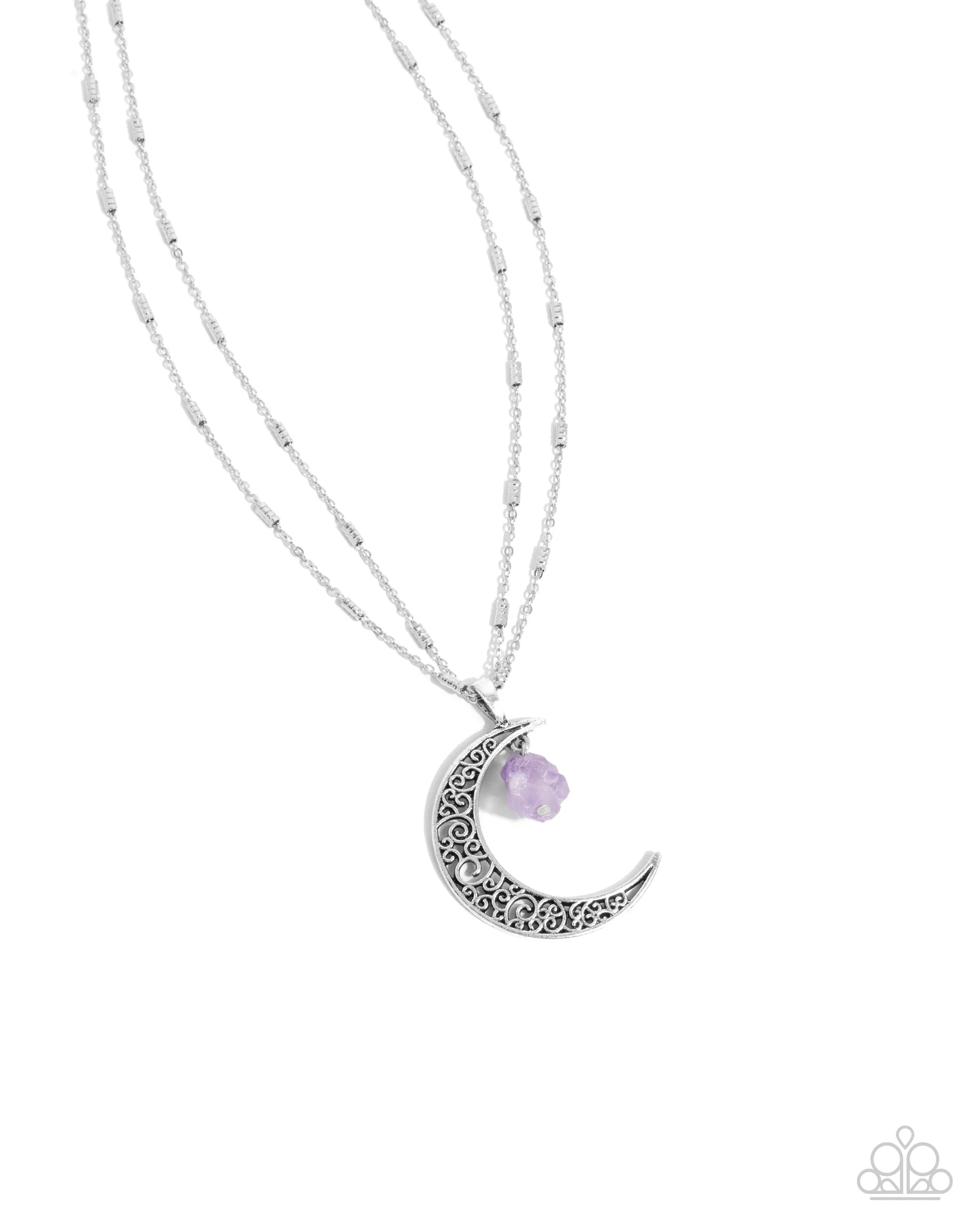 Paparazzi - Crescent Charm - Purple Necklace