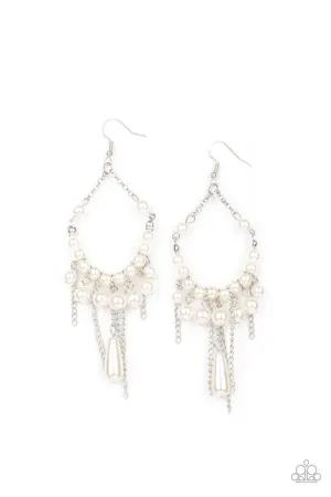 Party Planner Posh White Paparazzi Earrings