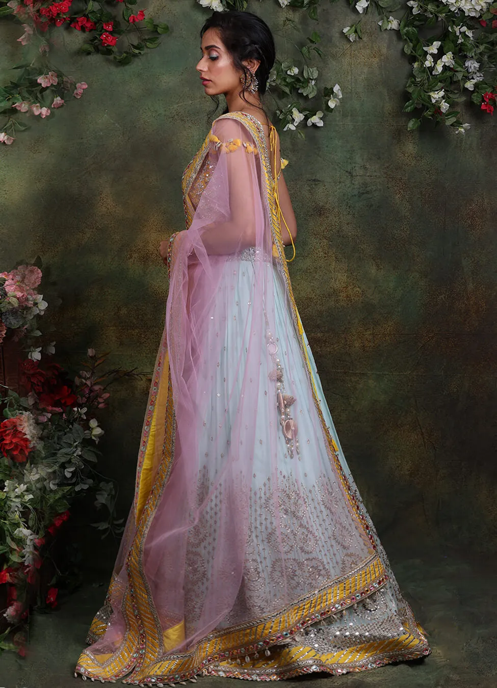 Pastel Hue Embroidered Lehenga Set