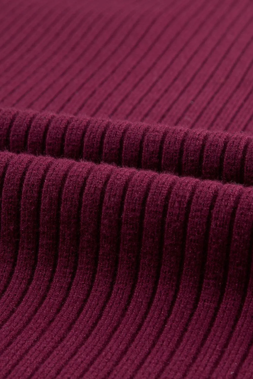 Patch Pocket Ribbed Knit Sweater Dress
