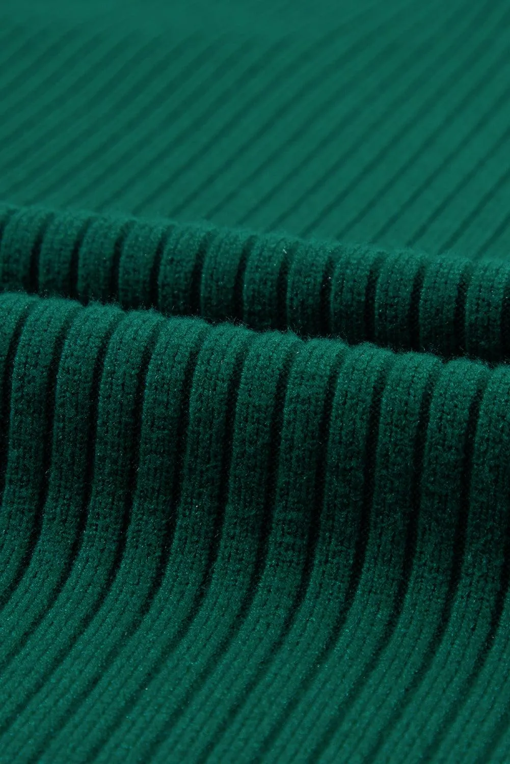 Patch Pocket Ribbed Knit Sweater Dress