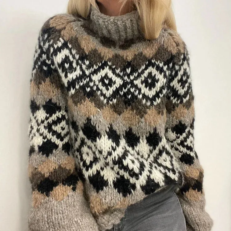 PATRICIA - GEOMETRIC CONTRAST SWEATER